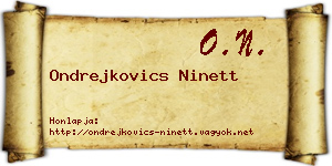 Ondrejkovics Ninett névjegykártya